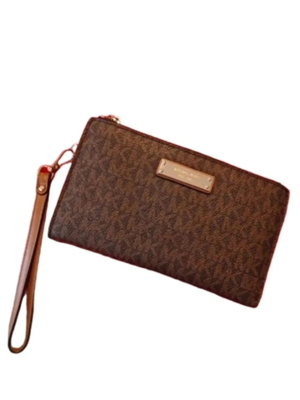 Michael Kors Jet Set Large Smartphone Wristlet Wallet - Signature Monogram Brown